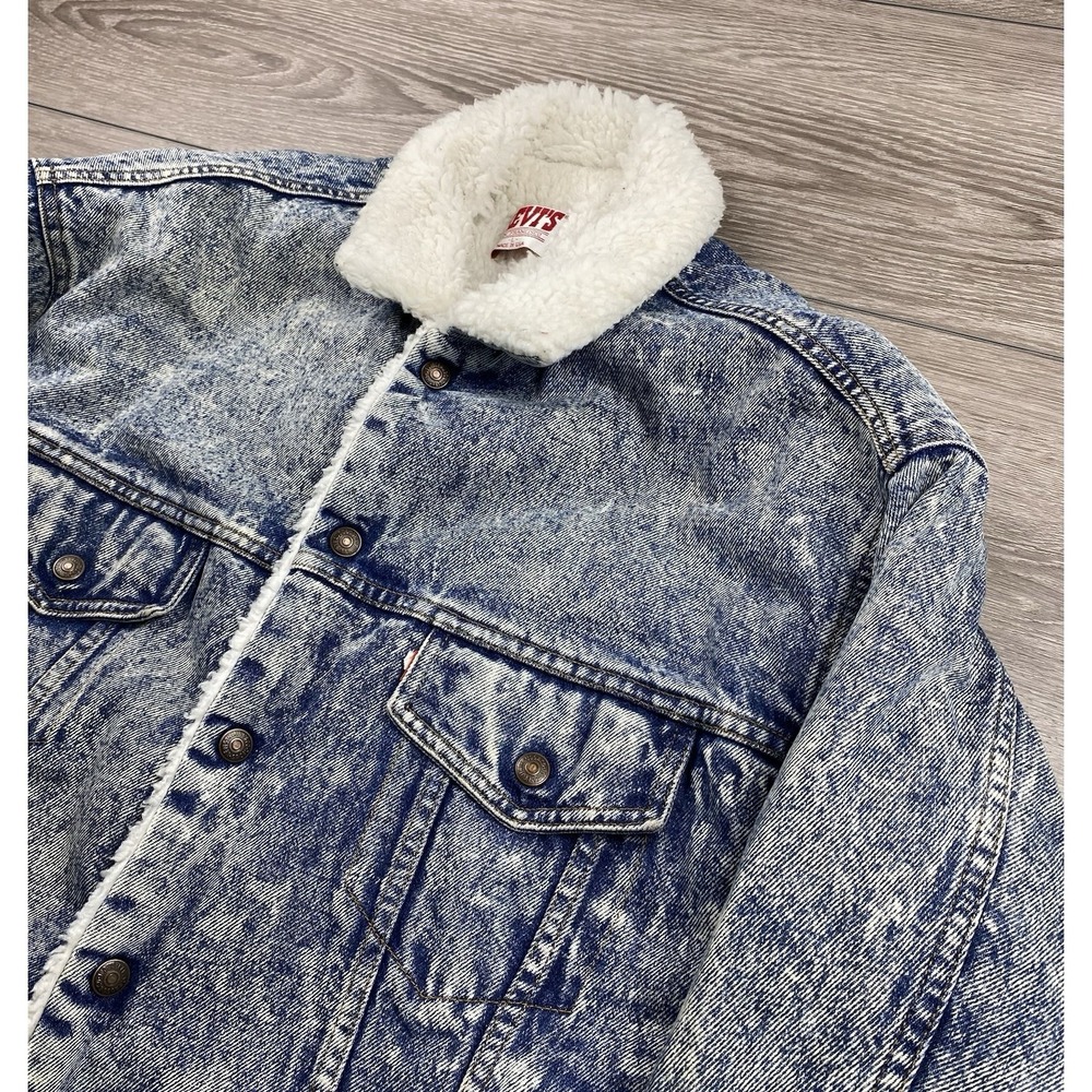 Levis Men's Vintage‎ Sherpa Lined Denim Jacket Blue Size Large